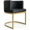 Image de MENZZO Chaise / Fauteuil Noellie Simili P.U. Noir pieds Or
