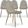 Image de MENZZO Lot de 4 chaises matelassées Norway Velours Taupe
