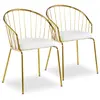 Image de MENZZO Lot de 2 chaises/fauteuils Eventille Simili Blanc