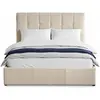Image de MENZZO Lit double Luftani avec sommier relevable 140x190cm Velours Beige