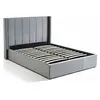 Image de MENZZO Lit double Magorial avec sommier relevable 140x190cm Velours Gris