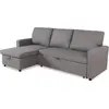 Image de MENZZO Canapé convertible avec angle réversible Baleares Tissu Gris clair