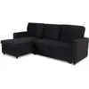 Image de MENZZO Canapé convertible avec angle réversible Baleares Velours Noir