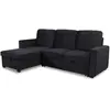 Image de MENZZO Canapé d'angle convertible moderne Delacroix Velours Noir