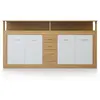 Image de MENZZO Buffet contemporain L190cm 4 portes er 4 tiroirs Lunata Bois sonoma et Blanc