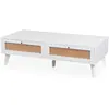 Image de MENZZO Table basse 2 tiroirs avec cannage Dalgora L120cm Blanc