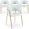 Image de MENZZO Lot de 4 chaises Tabata Tissu Bouclette Crème