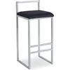 Image de MENZZO Tabouret de bar en métal Drakkar Argent et Velours Noir