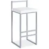 Image de MENZZO Tabouret de bar en métal Drakkar Argent et Velours Blanc