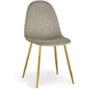 Image de MENZZO Lot de 8 chaises matelassées Norway Pieds Or et Velours Taupe