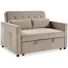 Image de MENZZO Canapé convertible 2 places Komaria Velours Beige
