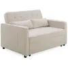 Image de MENZZO Canapé convertible 2 places Komaria Tissu bouclette Crème