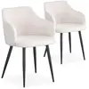 Image de MENZZO Lot de 2 chaises Paoline Tissu Bouclette Crème