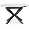 Image de MENZZO Table extensible Tyrese 160cm pieds en étoile et plateau effet marbre Blanc