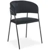 Image de MENZZO Lot de 8 chaises Tabata Métal Noir et Velours Noir