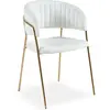 Image de MENZZO Lot de 8 chaises Tabata Tissu Bouclette Crème