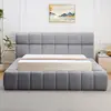 Image de MENZZO Lit-coffre avec rebords matelassés Challow 180x200cm Tissu Gris foncé