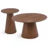 Image de MENZZO Ensemble de 2 tables basses rondes Callie Bois noisette