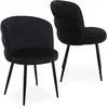 Image de MENZZO Lot de 2 chaises modernes matelassées Malawi Velours Noir