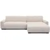 Image de MENZZO Canapé d'angle moderne 287cm Wallis Velours côtelé Crème