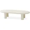 Image de MENZZO Table basse arrondie 160cm avec pieds colonnes Roady Crème