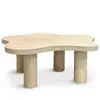 Image de MENZZO Table basse forme nuage 69x100cm Lagoon Effet Travertin Beige