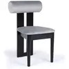 Image de MENZZO Chaise de salle à manger style intemporel Tuboli Bois Noir et Velours Gris