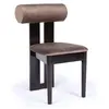 Image de MENZZO Chaise de salle à manger style intemporel Tuboli Bois foncé et Velours Marron