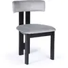 Image de MENZZO Chaise de salle à manger design Ceriz Bois noir et Velours Gris