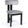 Image de Chaise De Salle À Manger Design Ceriz Bois Noir Et Velours Gris