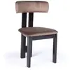 Image de MENZZO Chaise de salle à manger design Ceriz Bois foncé et Velours Marron