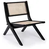 Image de Fauteuil Pliant Masdam Bois Massif Brun Foncé Et Cannage En Rotin