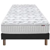 Image de Pack Literie Astre Matelas À Ressorts Et Sommier En Bois Massif 90 X 190 Sommier Noir
