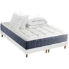 Image de Ensemble Matelas Hybride 7 Zones King Style Mémoire De Forme Sommier Couette Oreillers 2x90 X 200 Sommier Blanc