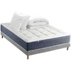 Image de Ensemble Matelas Hybride 7 Zones King Style Mémoire De Forme Sommier Couette Oreillers 140 X 190 Sommier Gris Chiné
