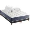 Image de Ensemble Matelas Hybride 7 Zones King Style Mémoire De Forme Sommier Couette Oreillers 2x80 X 200 Sommier Noir