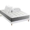 Image de Matelas Ressorts Max 7 Zones Sommier Rigide Pack Couette Oreiller 160 X 200 Sommier Blanc
