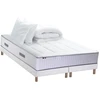 Image de Ensemble Matelas Ressort 7 Zones + Sommier + Oreiller + Couette Fabrication Francaise 2x90 X 200 Sommier Blanc