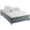 Image de Ensemble Matelas Ressort 7 Zones Hygge + Sommier + Couette + Oreillers Fabriqué En France 160 X 200 Sommier Bleu Denim