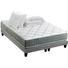 Image de Ensemble Matelas Ressort 7 Zones Hygge + Sommier + Couette + Oreillers Fabriqué En France 2x80 X 200 Sommier Gris Chiné