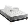 Image de Matelas Ressorts Max 7 Zones Sommier Rigide Pack Couette Oreiller 160 X 200 Sommier Noir
