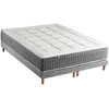 Image de Ensemble Matelas Ressort 7 Zones H.28cm + Sommier Fabriqué En France Max 2x80 X 200 Sommier Gris Chiné