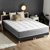 Image de Ensemble Matelas Ressort 7 Zones H.28cm + Sommier Fabriqué En France Max 2x90 X 200 Sommier Noir