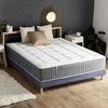 Image de Ensemble Matelas Ressort 7 Zones H.28cm + Sommier Fabriqué En France Max 140 X 190 Sommier Bleu Denim