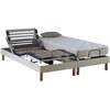 Image de Ensemble Lit Électrique De Relaxation Multi Lattes + Matelas 100% Latex Couleur Beige 2x70 X 190