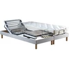 Image de Ensemble Lit Électrique De Relaxation Multi Lattes + Matelas 100% Latex Couleur Gris Clair 2x90 X 200