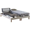 Image de Ensemble Lit Électrique Relaxation Multi Lattes + Matelas Mousse À Mémoire De Forme Couleur Beige 2x70 X 190