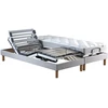 Image de Ensemble Lit Électrique Relaxation Multi Lattes + Matelas Mousse À Mémoire De Forme Couleur Gris Clair 2x80 X 200