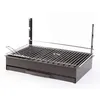Image de Le Marquier   Barbecue Charbon Portable 61x33 Cm   Grille Inox Réglable 3 Niveaux   Foyer Horizontal Avec Tiroir À Cendres   Acier Peint Époxy Noir