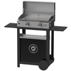 Image de Le Marquier Plancha Gaz Inox - Duo Edition - Chariot Noir - Couvercle Inox - 2 Brûleurs 4 Kw